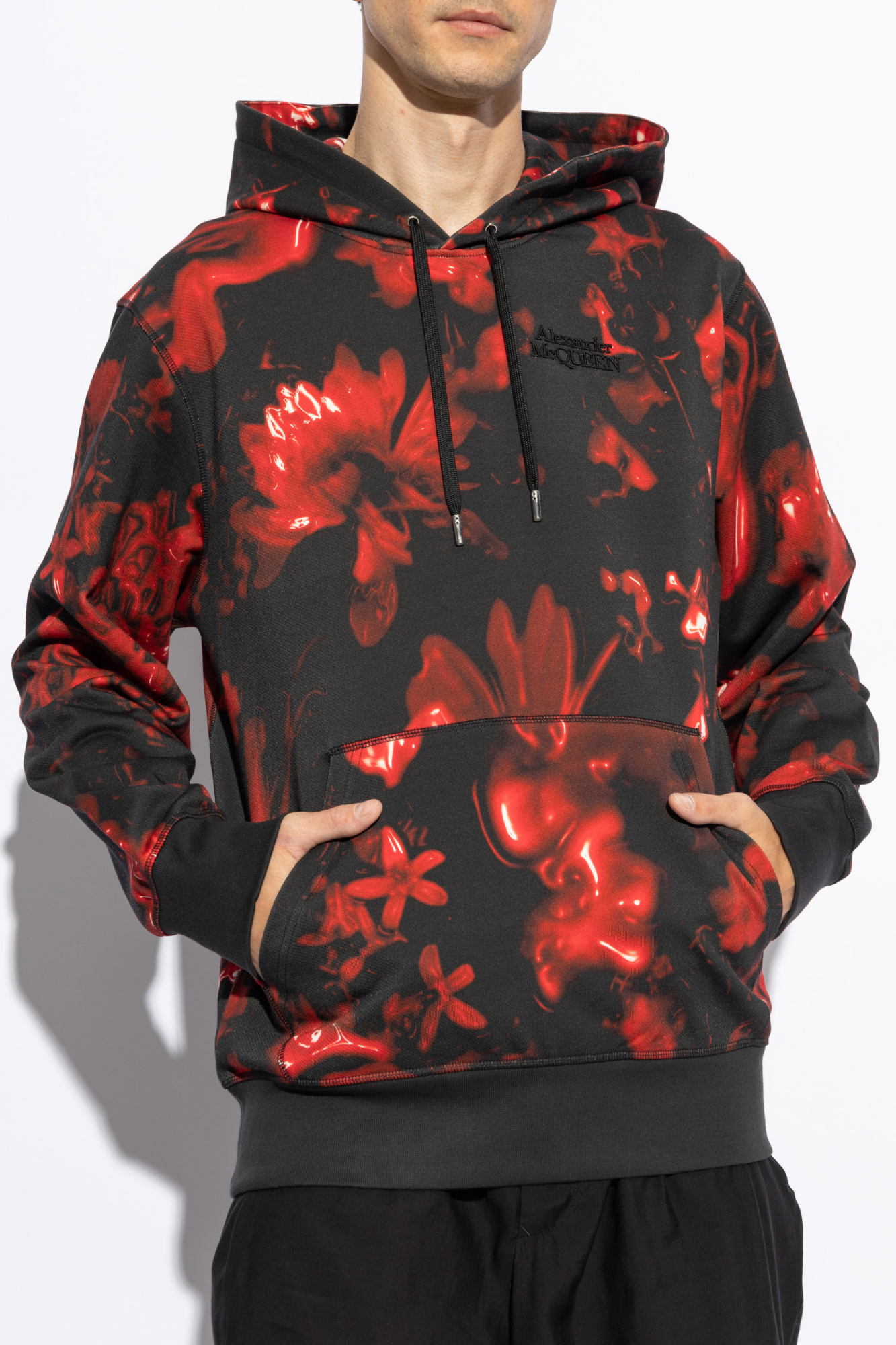 Alexander mcqueen red hoodie online